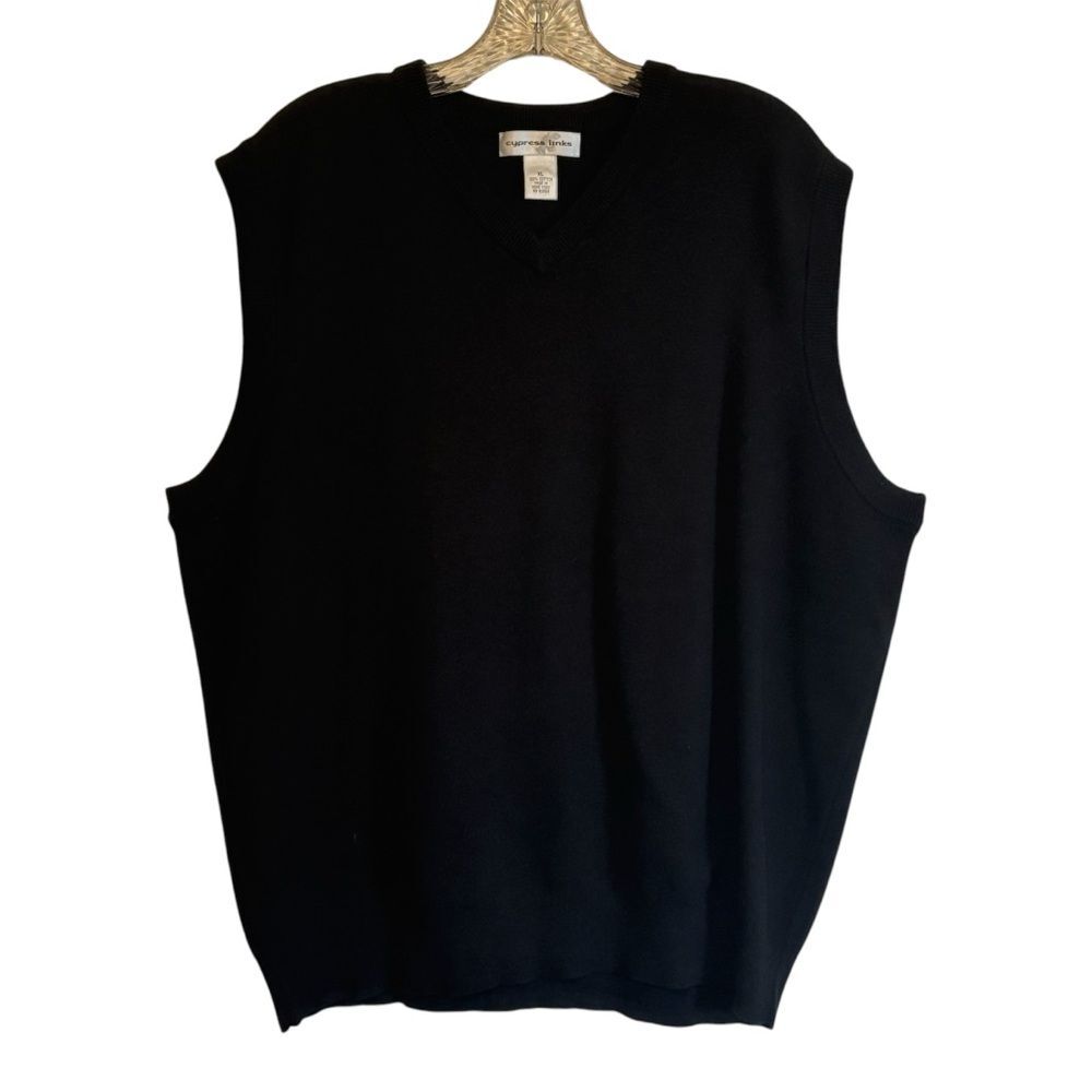 Cypress Links V Neck Sweater Vest Men's Size XL Black